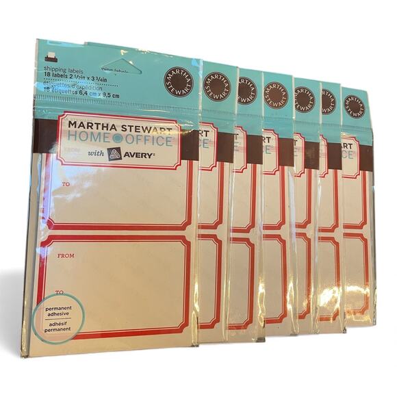 Martha Stewart Avery Shipping Labels Red Lot of 7, 126 Total Home Office 72462 - Picture 2 of 7